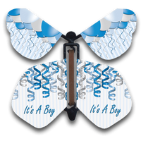 It's A Boy Wind Up Flying Butterfly For Greeting Cards by Butterflyers.com