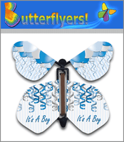 
              It's A Boy Wind Up Flying Butterfly For Greeting Cards by Butterflyers.com
            