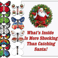 Santa Christmas Greeting Card With famous wind up flying butterfly from Butterflyers.com
