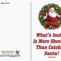 Santa Surprise greeting card (Outside View) by butterflyers.com