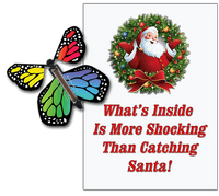 
              Santa Christmas Greeting Card With Rainbow Monarch wind up flying butterfly from Butterflyers.com
            