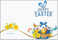
              Easter Bunny Card With Flying Butterfly
            