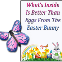 Easter Bunny Butterfly greeting card and Cobalt Pink flying butterfly from butterflyers.com
