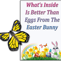 Easter Bunny Butterfly greeting card and Yellow flying butterfly from butterflyers.com