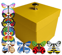 
              Yellow Easter Exploding Butterfly Box With Wind Up Flying Butterflies
            