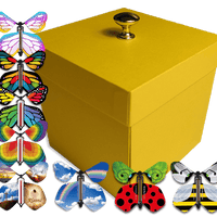 Yellow Easter Exploding Butterfly Box With Wind Up Flying Butterflies