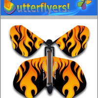 Flames Wind Up Flying Butterfly For Greeting Cards by Butterflyers.com
