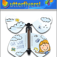 Get Well Soon Wind Up Flying Butterfly For Greeting Cards from Butterflyers.com