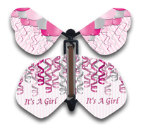 
              It's A Girl Wind Up Flying Butterfly For Greeting Cards by Butterflyers.com
            