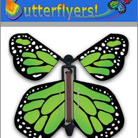 Green Monarch Wind Up Flying Butterfly For Greeting Cards by Butterflyers.com