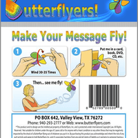Custom Printed Wind Up Flying Butterfly For Greeting Cards or Promotions from Butterflyers.com Instructions