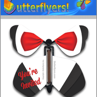 Bow Tie Invitation Wind Up Flying Butterfly For Greeting Cards by Butterflyers.com