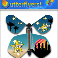 I Love LA Wind Up Flying Butterfly by For Greeting Cards Butterflyers.com