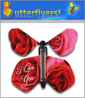 
              I Love You Wind Up Flying Butterfly For Greeting Cards by Butterflyers.com
            