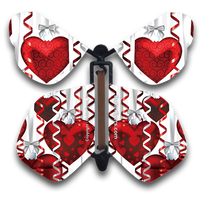 Big Hearts Wind Up Flying Butterfly For Greeting Cards by butterflyers.com