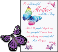 
              Mothers Day greeting card with Purple wind up flying butterfly from butterflyers.com
            
