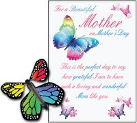 
              Mothers Day greeting card with Rainbow wind up flying butterfly from butterflyers.com
            