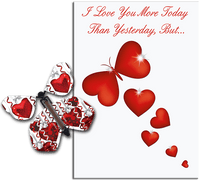 
              More Today Than Yesterday Greeting Card With Big Hearts Flying Butterfly from Butterflyers.comCard
            