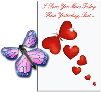 
              More Today Than Yesterday Greeting Card With Cobalt Pink Flying Butterfly from Butterflyers.comCard
            