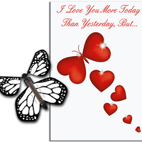 More Today Than Yesterday Greeting Card With White Flying Butterfly from Butterflyers.comCard