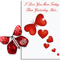 More Today Than Yesterday Greeting Card With Valentines Day Flying Butterfly from Butterflyers.com