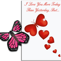 More Today Than Yesterday Greeting Card With Pink Flying Butterfly from Butterflyers.comCard