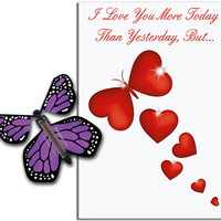 More Today Than Yesterday Greeting Card With Purple Flying Butterfly from Butterflyers.comCard