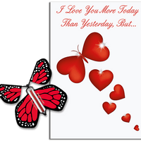 More Today Than Yesterday Greeting Card With Red Monarch Flying Butterfly from Butterflyers.com