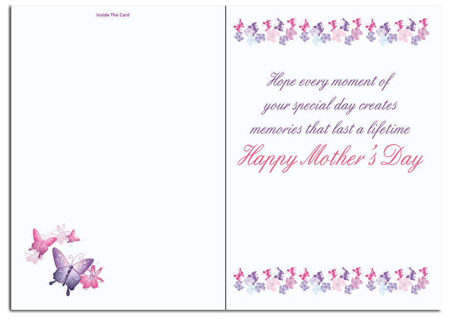 Mother's Day Greeting Card With Surprise Wind Up Flying Butterfly