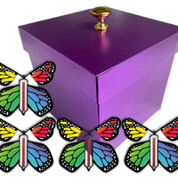 Purple Easter Exploding Butterfly Gift Box With 4 Rainbow Monarch Wind Up Flying Butterflies from butterflyers.com