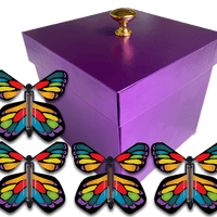 Purple Easter Exploding Butterfly Gift Box With 4 Stained Glass Wind Up Flying Butterflies from butterflyers.com