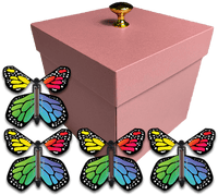 
              Pink Exploding Butterfly Gift Box With 4 Rainbow Monarch Wind Up Flying Butterflies from butterflyers.com
            