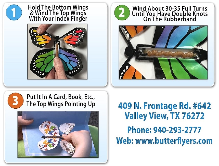 Winding instruction for flying butterfly from butterflyers.com