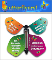 
              Custom Printed Wind Up Flying Butterfly For Greeting Cards or Promotions from Butterflyers.com
            