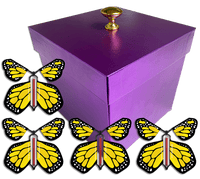 
              Purple Exploding Butterfly Gift Box With 4 Yellow Monarch Wind Up Flying Butterflies from butterflyers.com
            