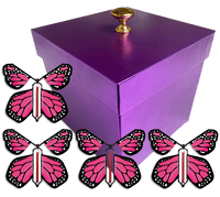 
              Purple Exploding Butterfly Gift Box With 4 Pink Monarch Wind Up Flying Butterflies from butterflyers.com
            