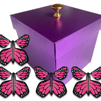 Purple Gender Reveal Exploding Box With Pink Monarch Flying Butterflies From Butterflyers.com