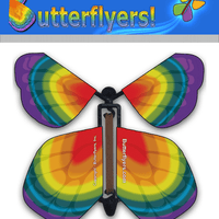Tye Dye Wind Up Flying Butterfly For Greeting Cards by Butterflyers.com