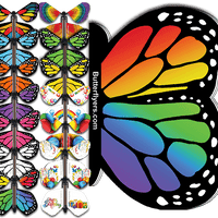 Rainbow Monarch Flying Butterfly Booklet with 5 flying butterflies from butterflyers.com