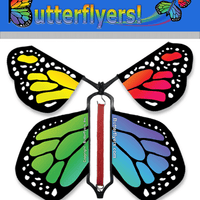 Packaged Rainbow Monarch Wind Up Flying Butterfly For Greeting Cards & Explosion Boxes by Butterflyers.com