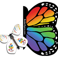 Rainbow Exploding Butterfly Card with Surprise wind up flying butterfly from butterflyers.com