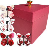 Red Mother's Day Exploding Butterfly Gift Box With Wind Up Flying Butterflies from Butterflyers.com