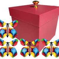 Red Exploding Butterfly Birthday Balloons Box With 4 Birthday Gift Wind Up Flying Butterflies from butterflyers.com