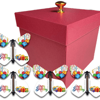 Red Exploding Butterfly Birthday Gift Box With 4 Birthday Gift Wind Up Flying Butterflies from butterflyers.com