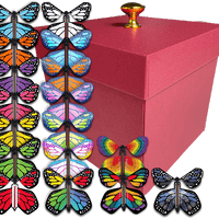 Red Exploding Butterfly Gift Box With 4 Wind Up Flying Monarch Butterflies from butterflyers.com