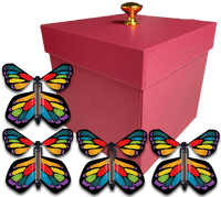 
              Red Exploding Butterfly Gift Box With 4 Stained Glass Wind Up Flying Butterflies from butterflyers.com
            