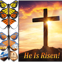 He is Risen Greeting Card with wind up flying butterfly by Butterflyers.com