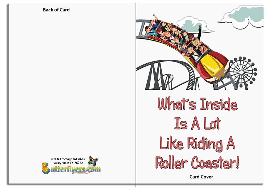 Roller Coaster greeting card from butterflyers.com