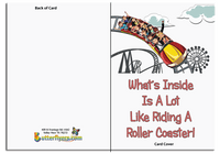 
              Roller Coaster greeting card outside with wind up flying butterfly from Butterflyers.com
            