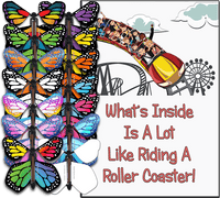 
              Roller Coaster greeting card with wind up flying butterfly from Butterflyers.com
            